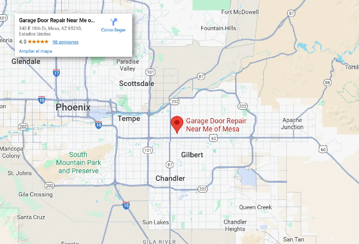 address - Map - Garage Door Repair